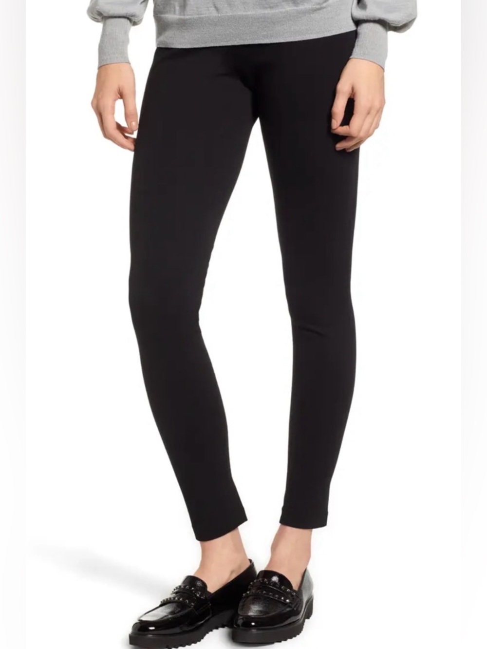 Two By Vince Camuto Seamed Back Black Ponte Leggings, Size L